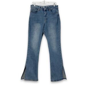 S.O.N.G High Rise Bootcut Jeans with Slit Hem